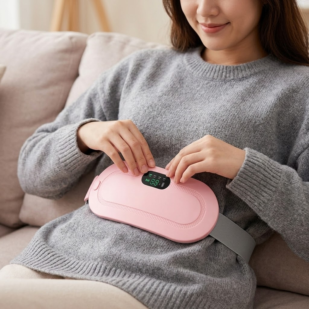 Smart Period Pain Relief Heating Belt with Heat & Vibration Massage | USB Rechargeable